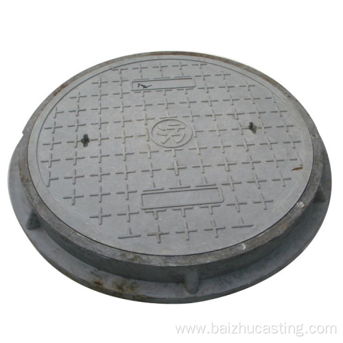 Round cast iron sewer manhole cover frame